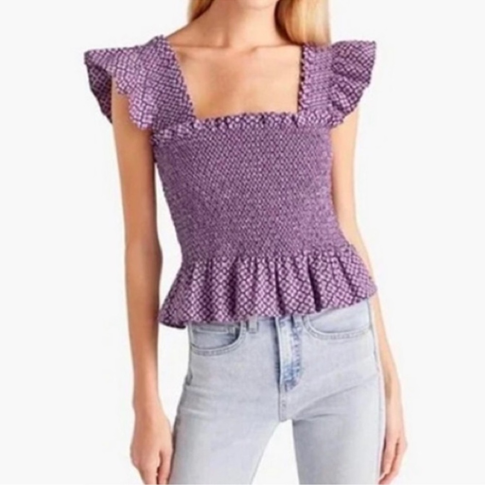 Hill House Paz Top in Purple Floral